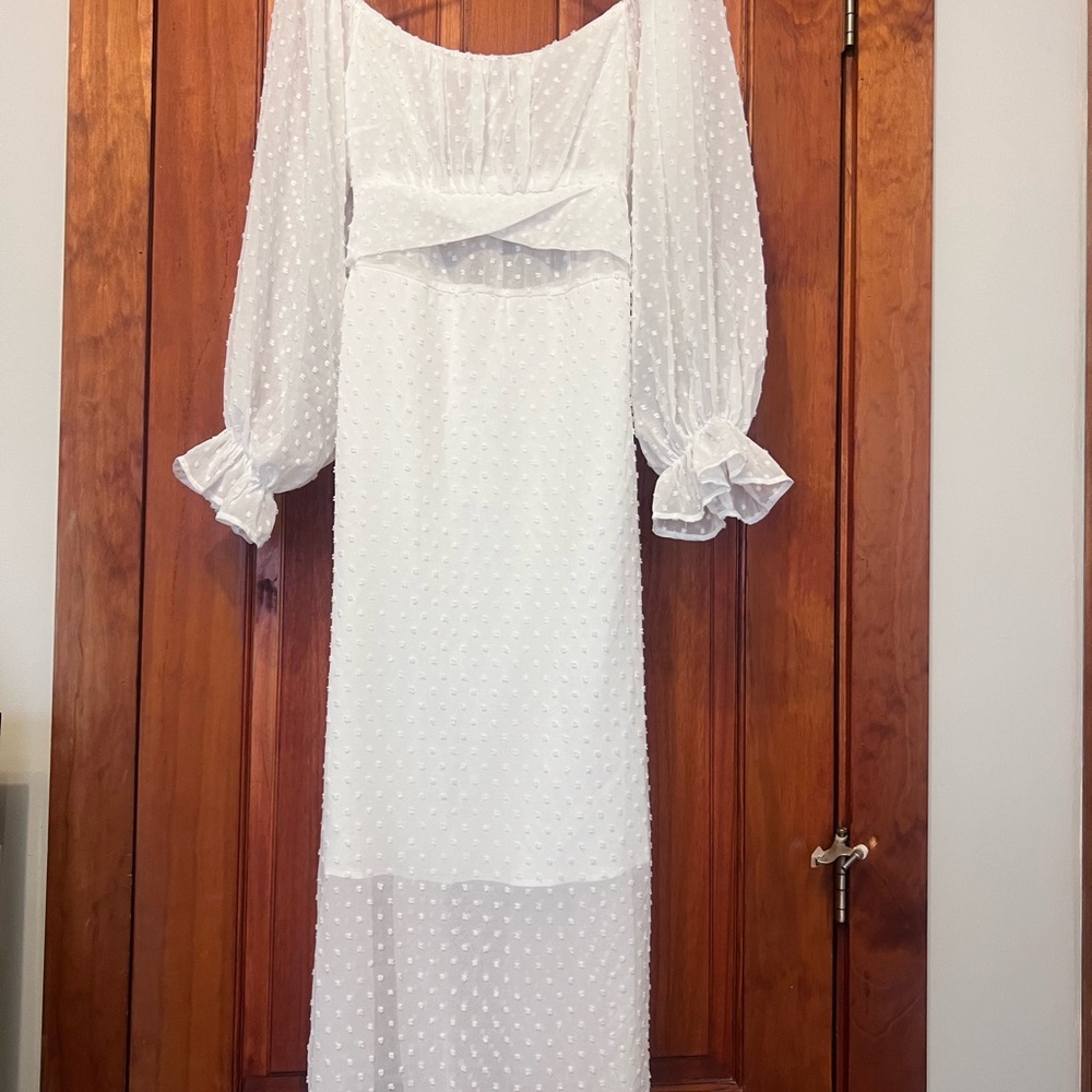 Shein white long sleeve dress